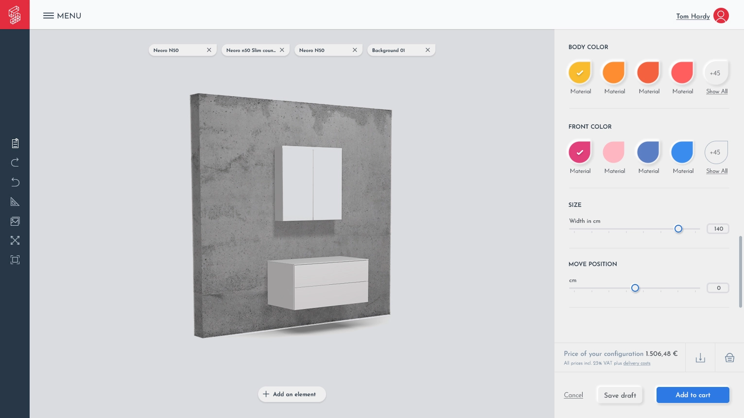 Configure | Configuration: Upform 3D provides users with a graphical interface that allows them to easily select the options and variations they desire. The software guides users through the configuration process, ensuring that all options are compatible and that the final product meets the customer's requirements. Through the guided selling process, customers can build products from scratch that meet their needs. This helps manufacturing companies achieve full customer centricity.
